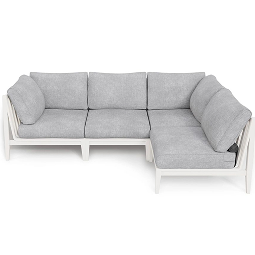Outer Gray and White Aluminum Sectional Sofa