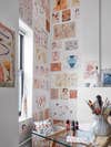 walls covered in art sketches