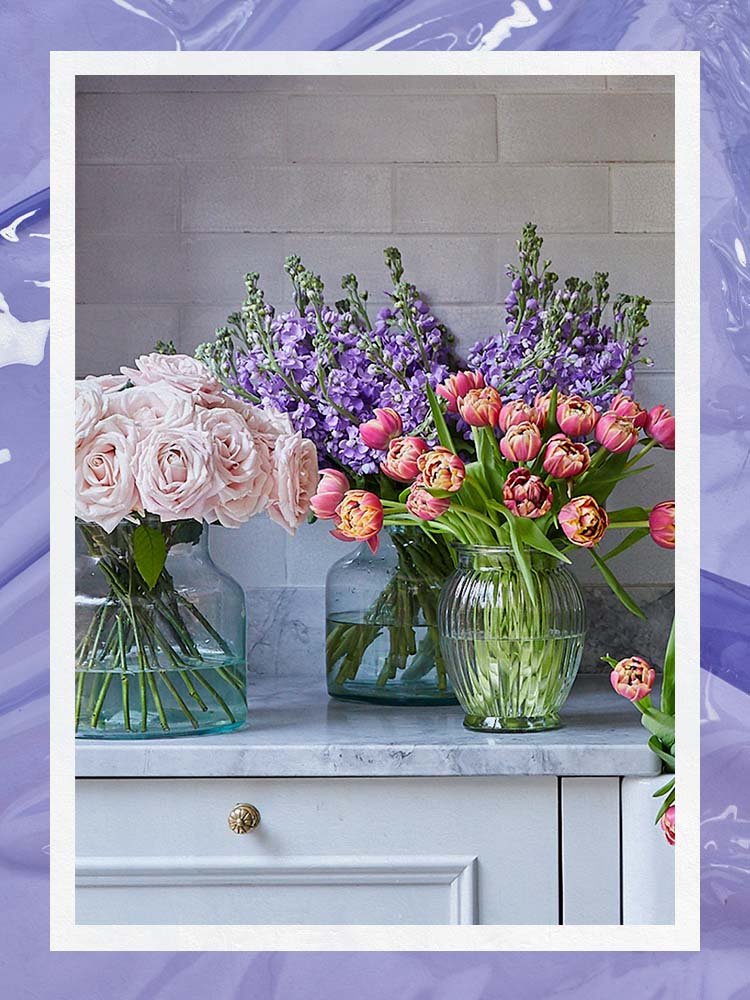 Tulips and Roses in Vase On Kitchen Sink by Flowerbx