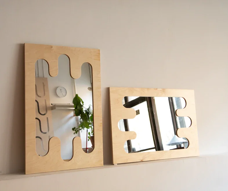 squiggle framed mirrors