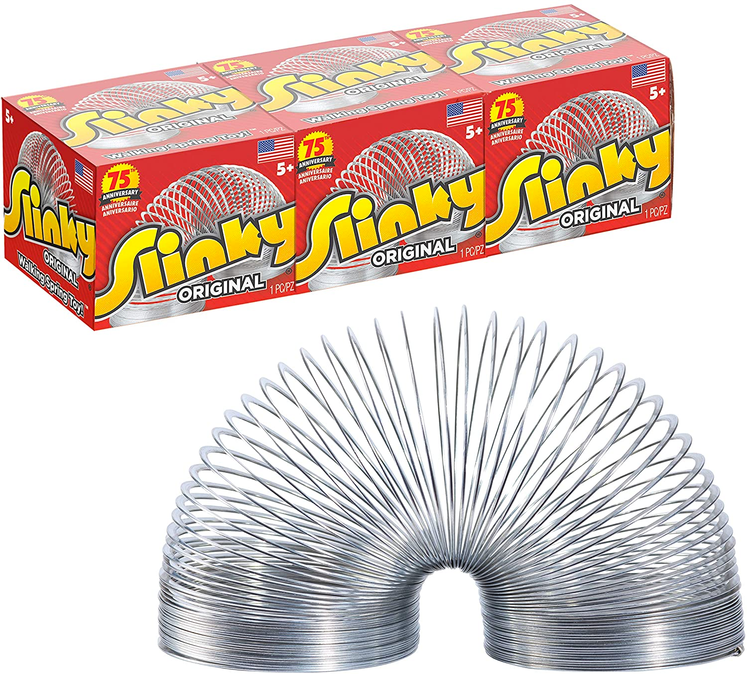 metal slinky toy with box
