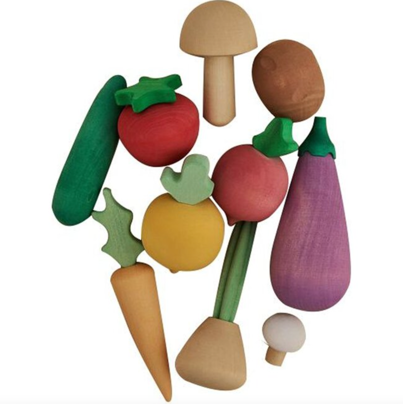 wood vegetable set