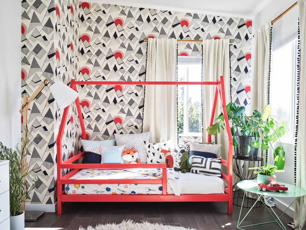 red kids bed