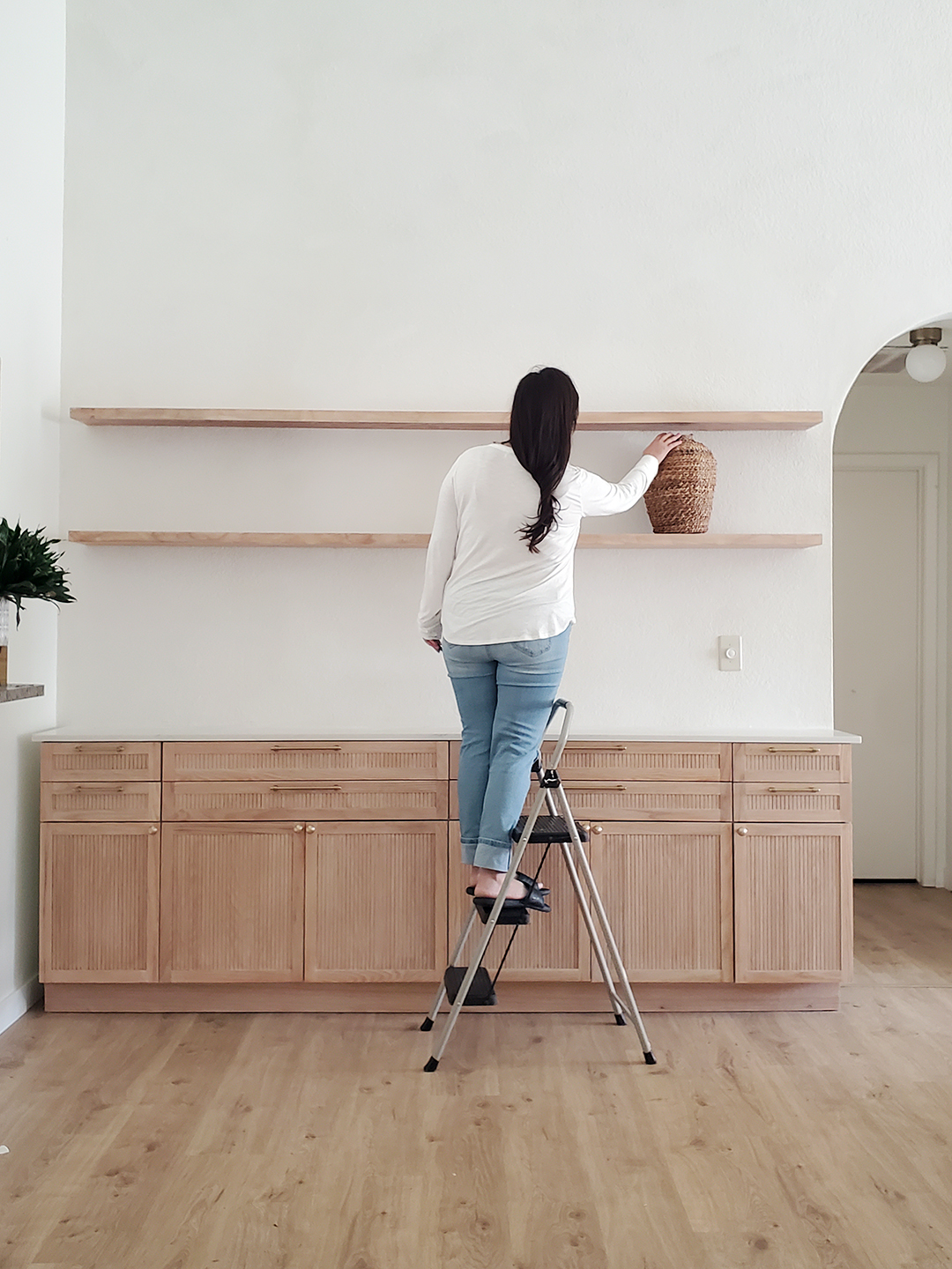 Everything Looked Tiny in This Über-Tall Dining Room—Cue a DIYed Serving Station