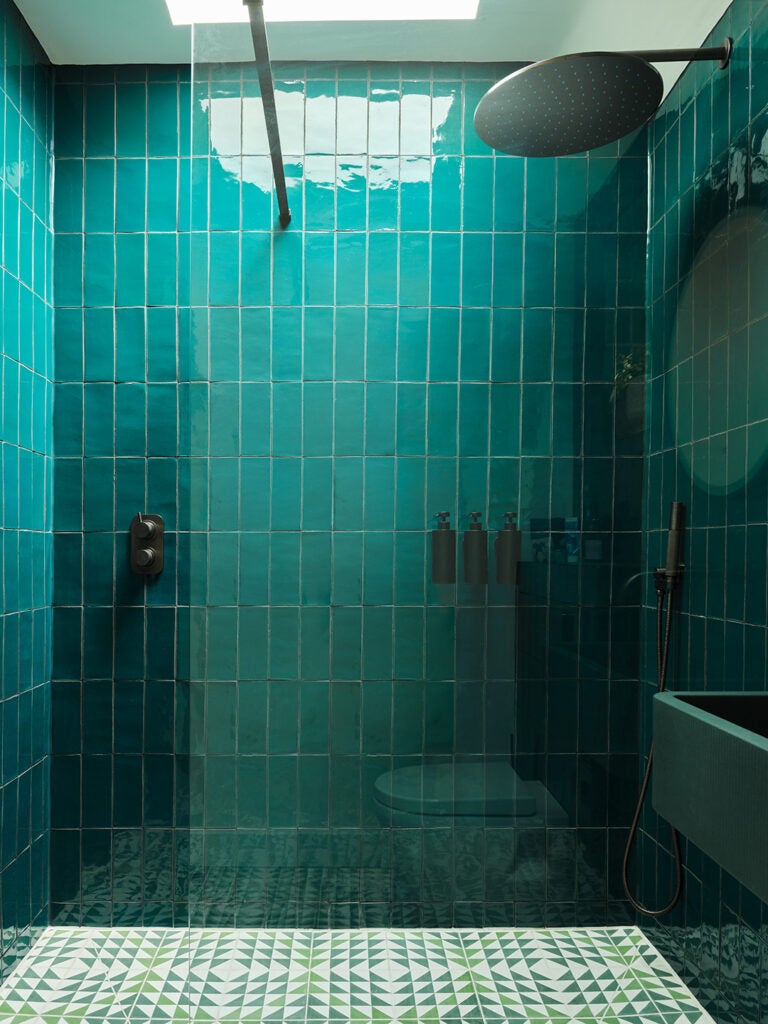 emerald green shower