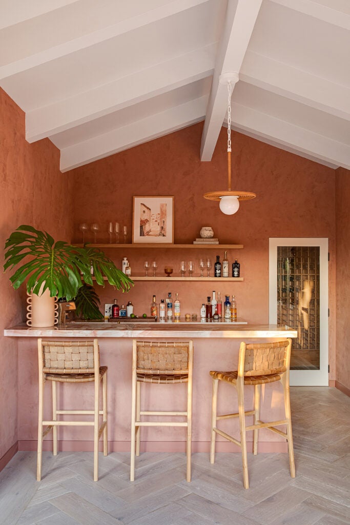 Bar with terracotta walls