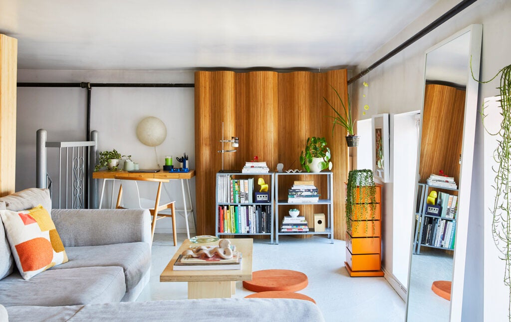 How a Spacial Designer Created Privacy In Her Door-Less Loft with a Clever Divider