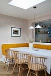 yellow dining bench