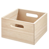Sand Wood Organizer with Cut-Out Handle The Home Edit