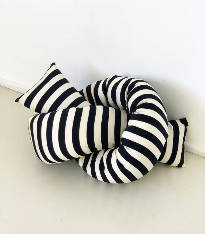 striped knot pillow