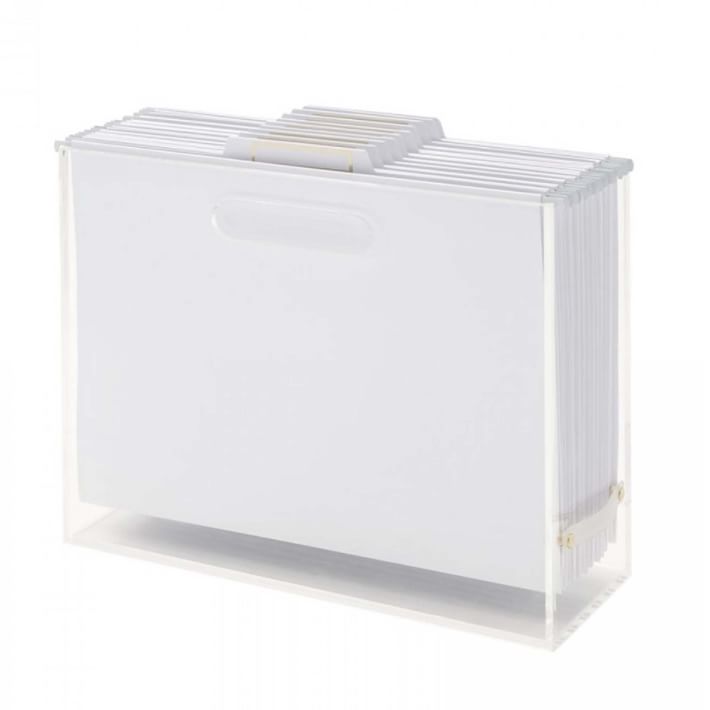 Filing Cabinet Clear Acrylic with Hanging Folders