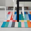 colorblocked flatweave rug