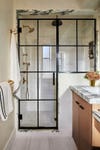 steel framed shower door