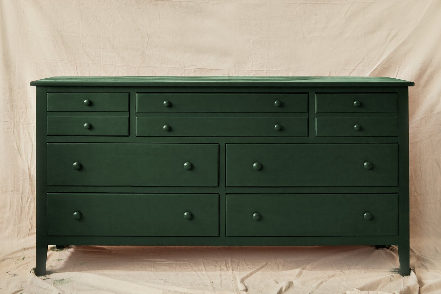 green painted wooden dresser