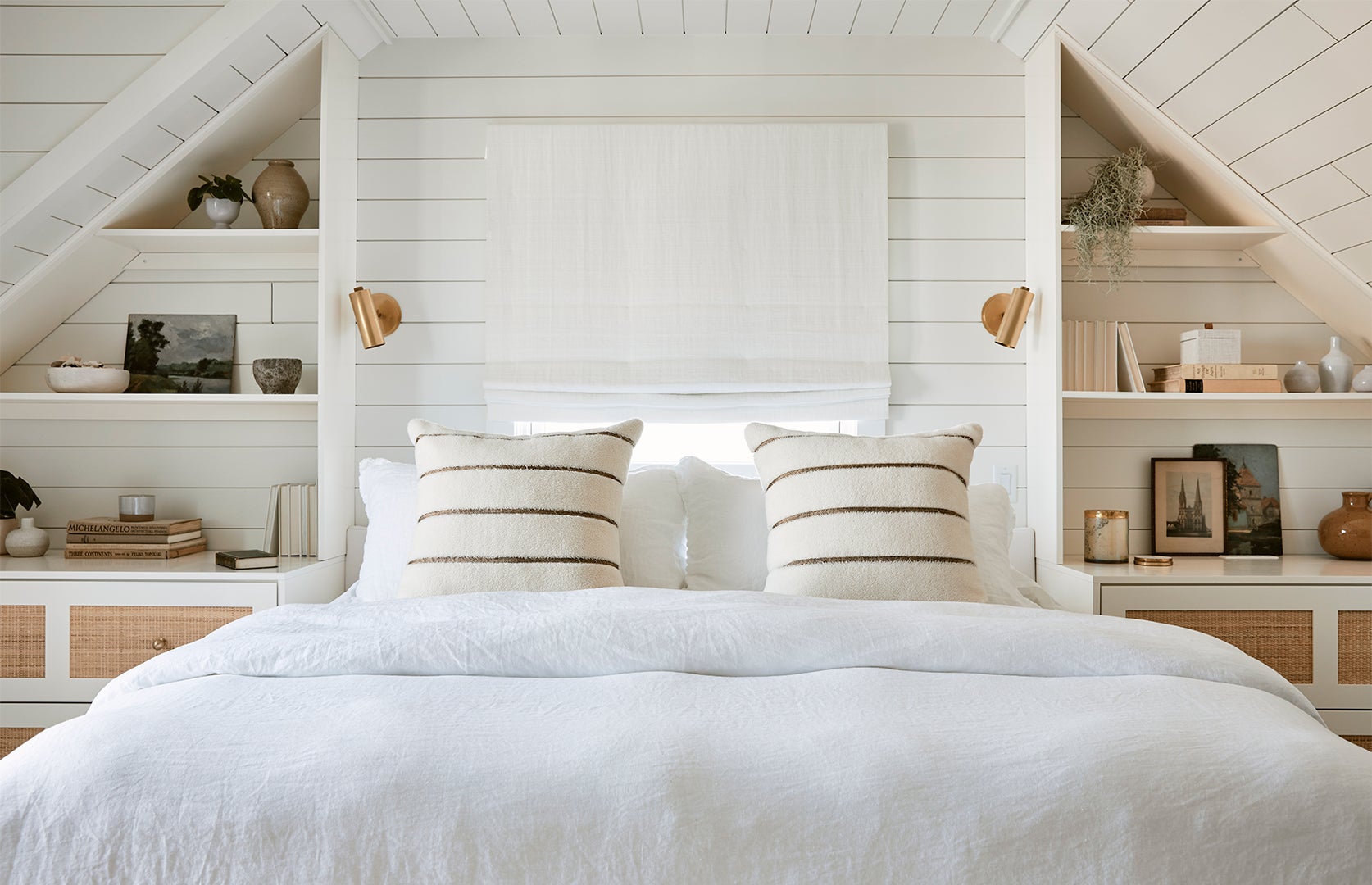 shiplap covered bedroom