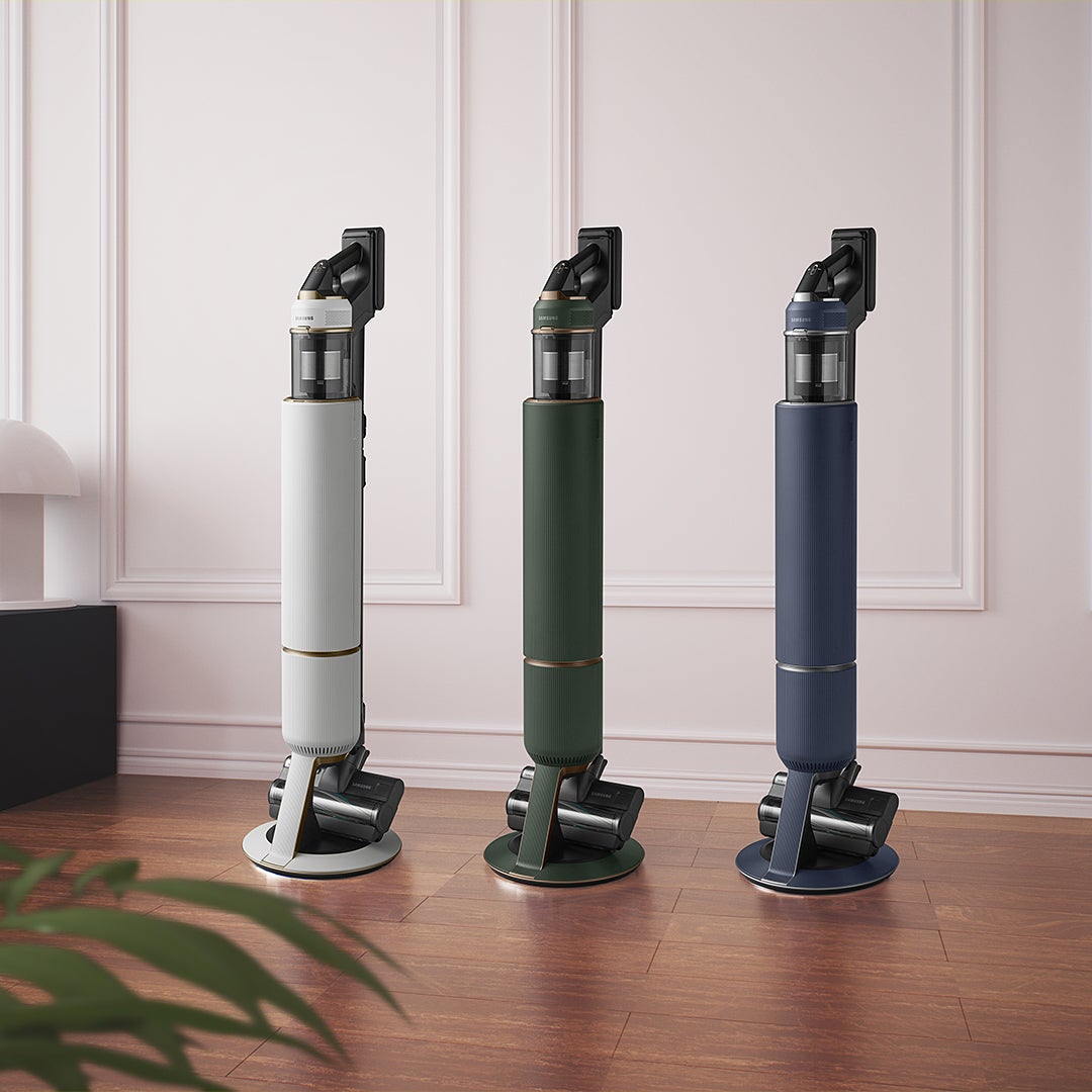 three samsung cordless vacuums in a row
