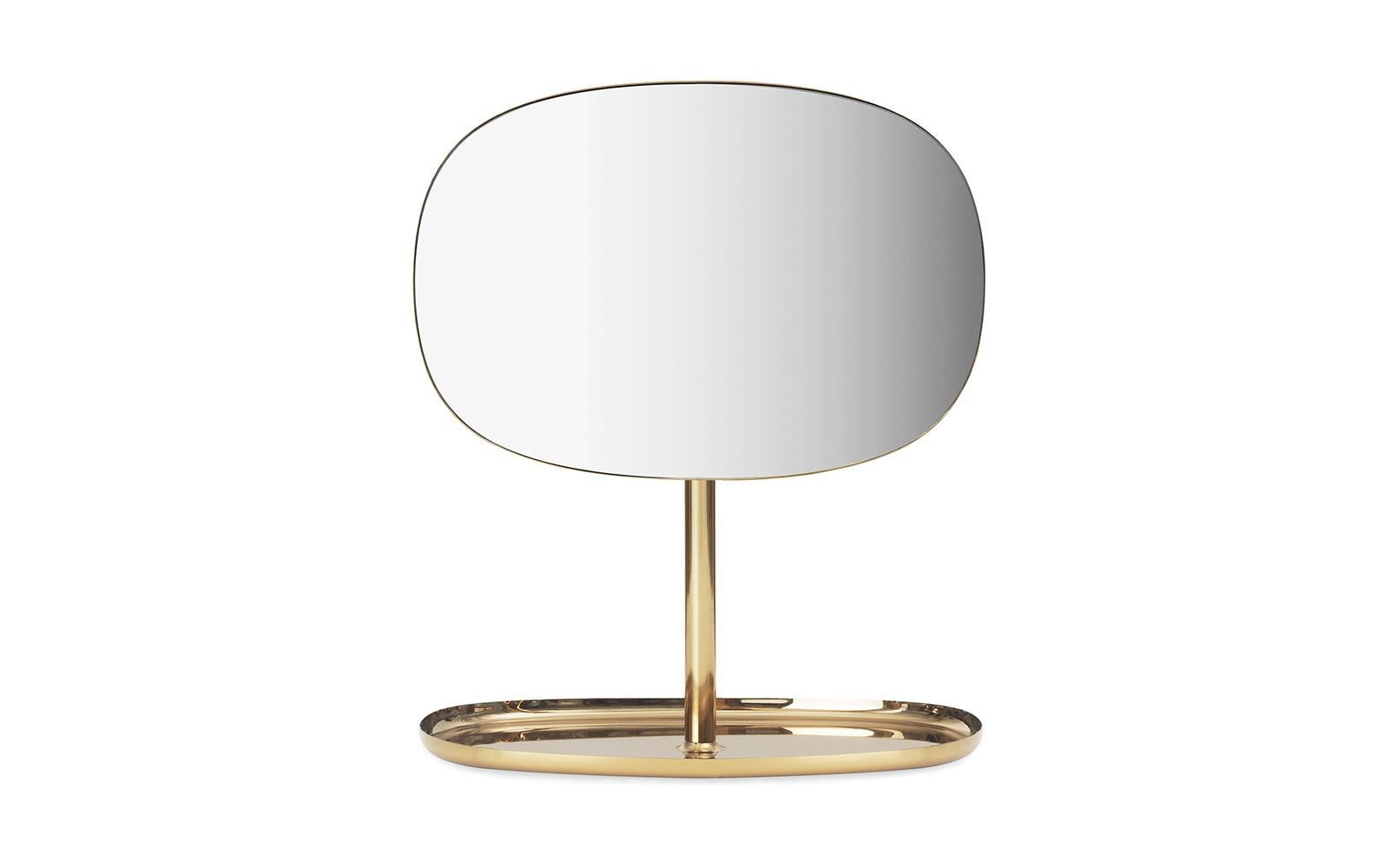 brass table mirror