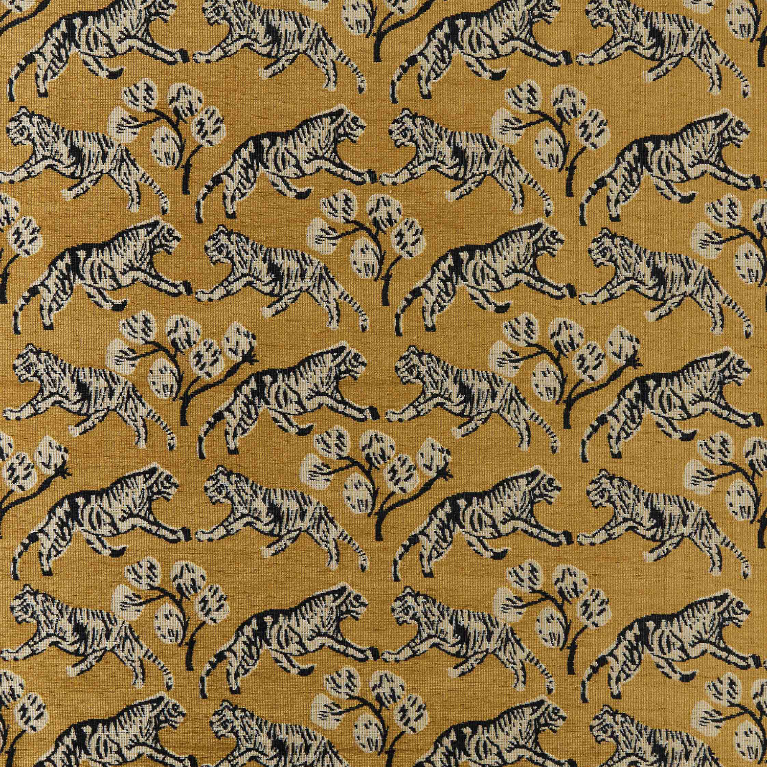Tiger Jacquard Fabric in ochre gold by Sarah Sherman Samuels for Lulu and Georgia