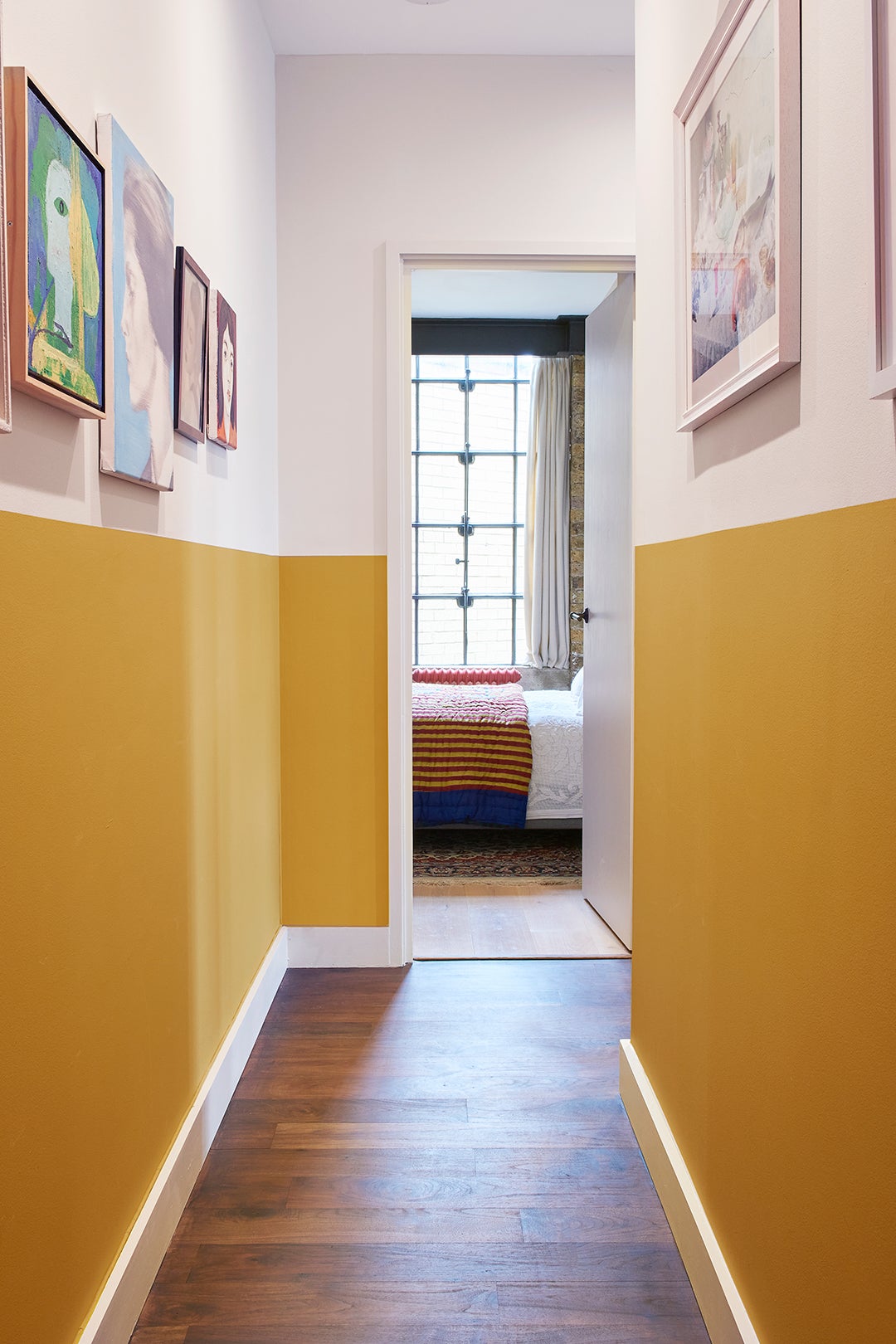 half painted yellow wall