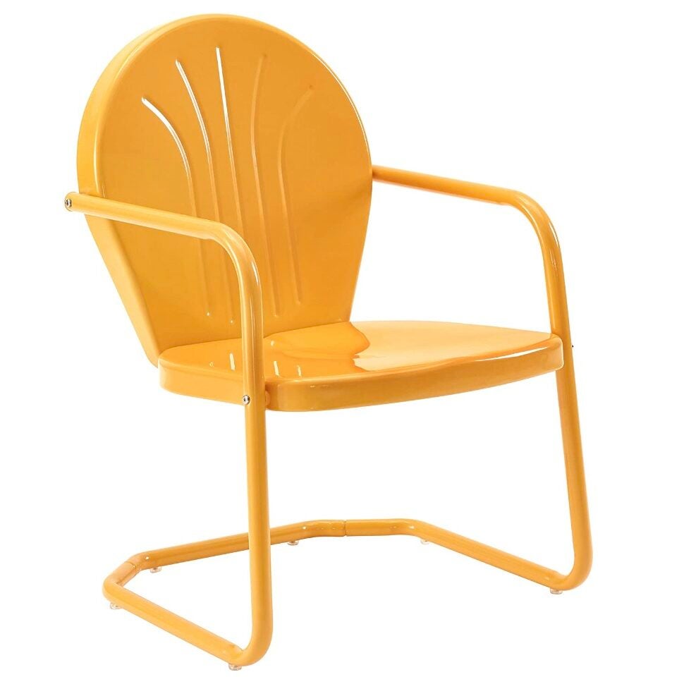 orange metal chair