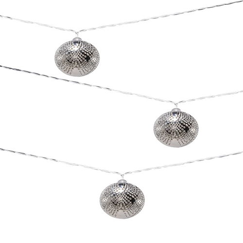 Silver Drop Solar String Lights Perforated Metal