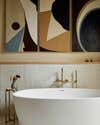 tub with art over it