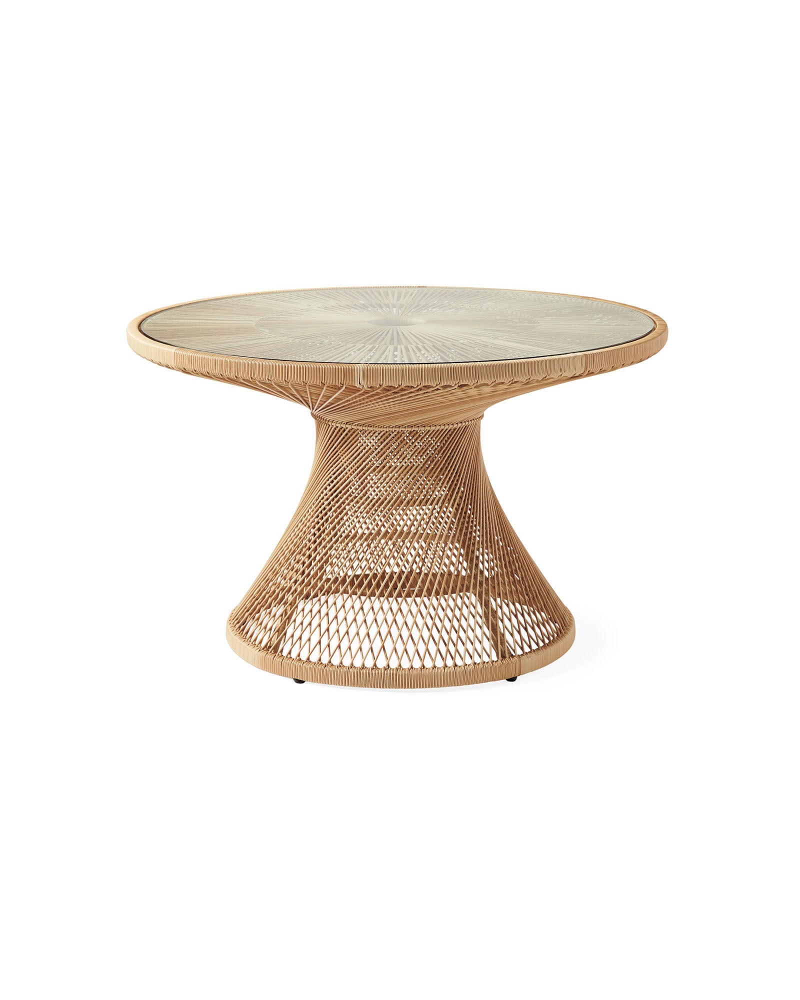 round top open weave patio dining table serena and lily