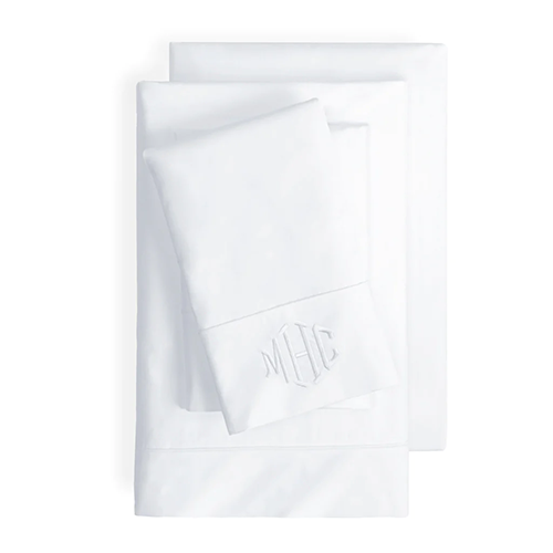 White Monogram Sheets