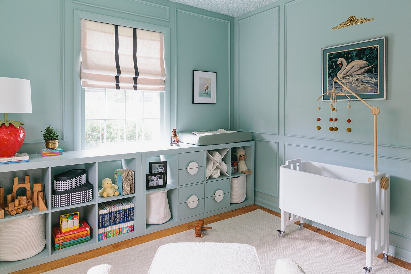 This Designer Broke All the Rules Decorating Her Robin’s-Egg Blue “Un-Nursery”