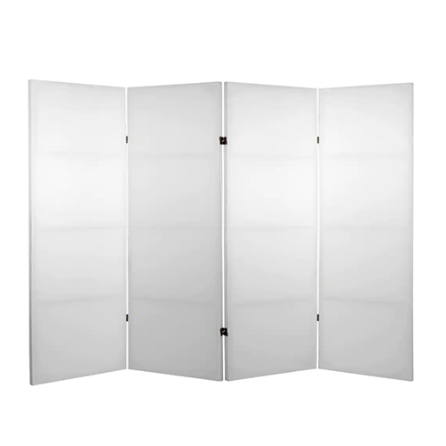 Canvas White Room Divider Four Panels