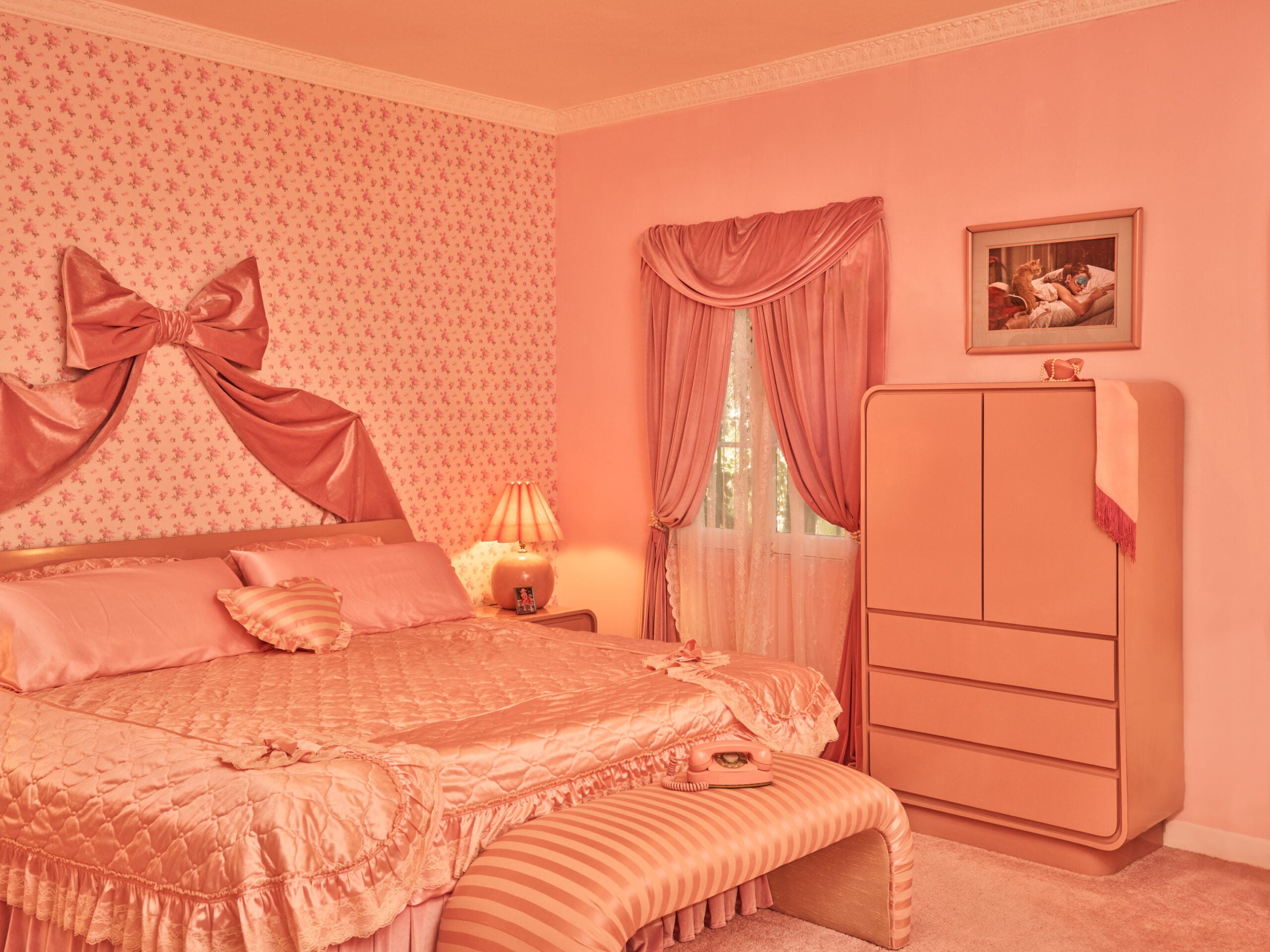 silk pink bedding