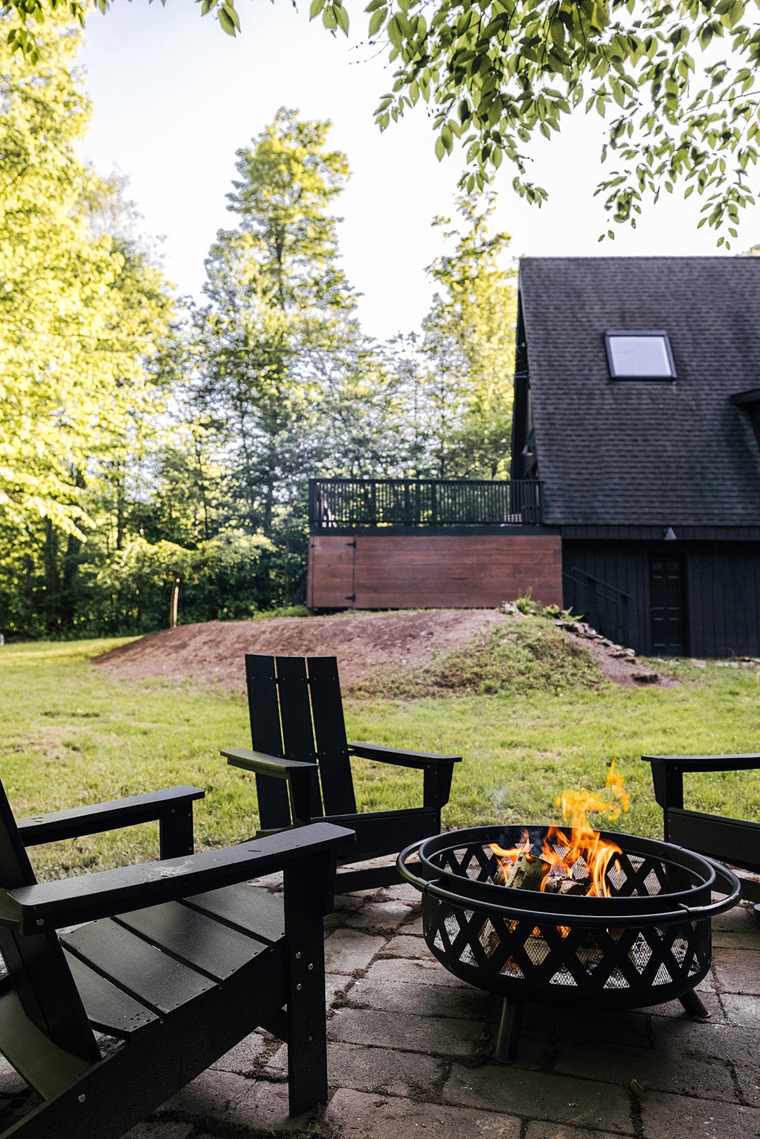 The Moodiness of This A-Frame Cabin’s Inky Black Exterior Stops There