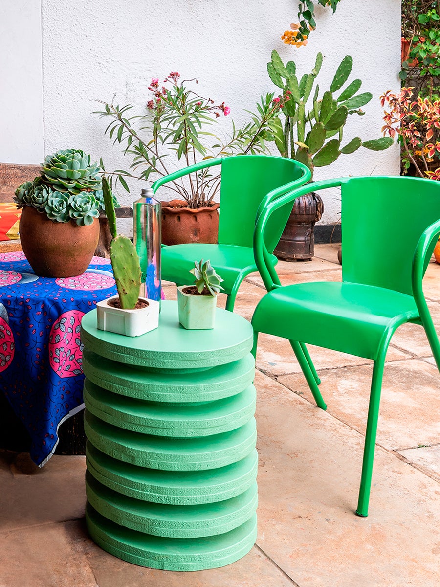 bright green patio furniture