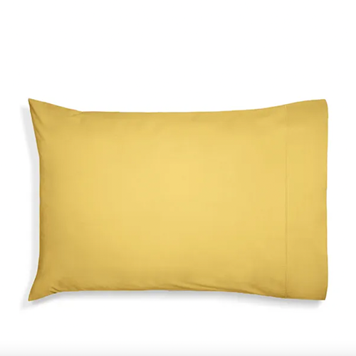 Mustard Yellow Percale Pillowcase by Riley