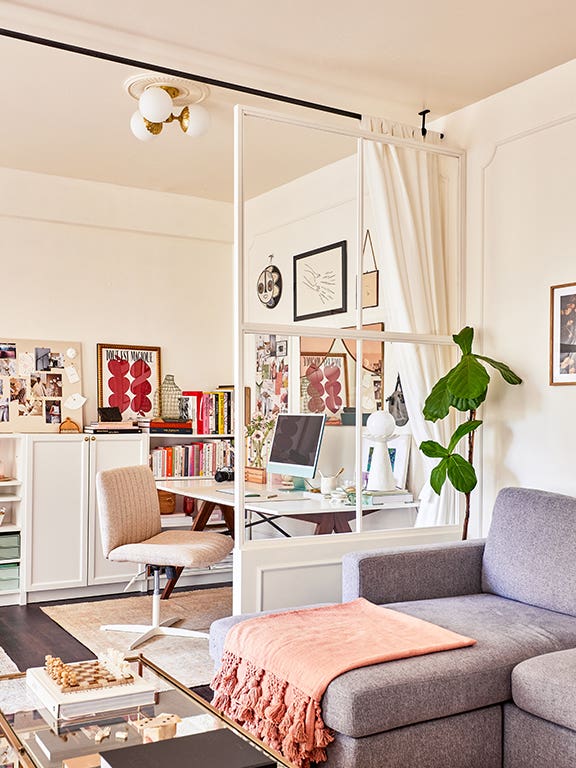 For $420, This Graphic Designer Carved Out a WFH Zone in Her Studio Apartment