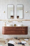 floating wood bathroom vanity