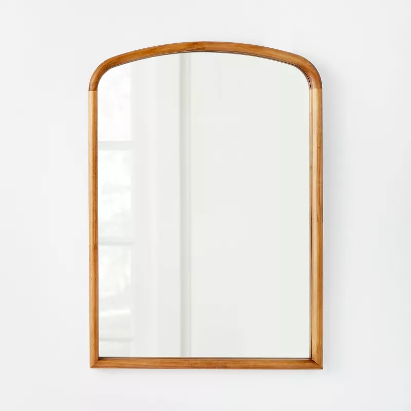 24" x 34" Wood Arch Decorative Wall Mirror Natural - Thresholdâ¢ designed with Studio McGee