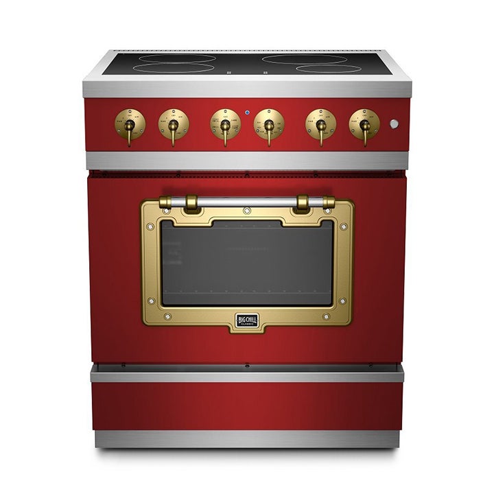 red stove.