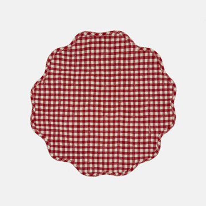 Gingham placemat.