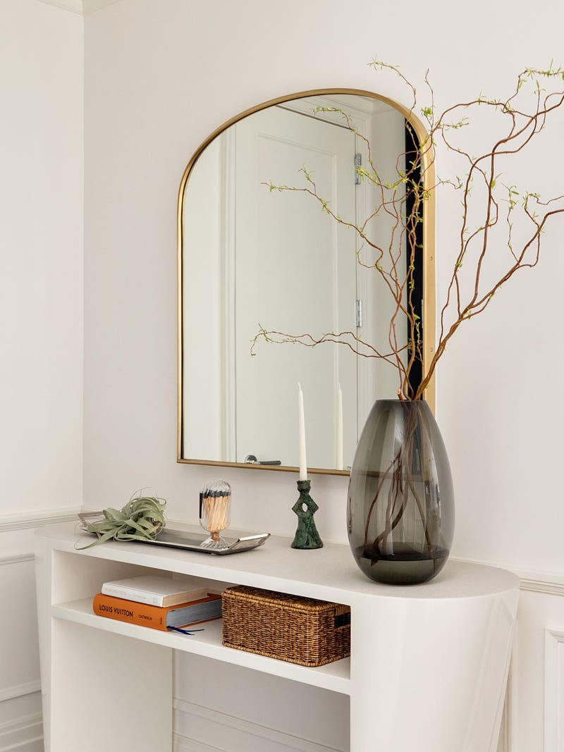 entryway mirror and console table
