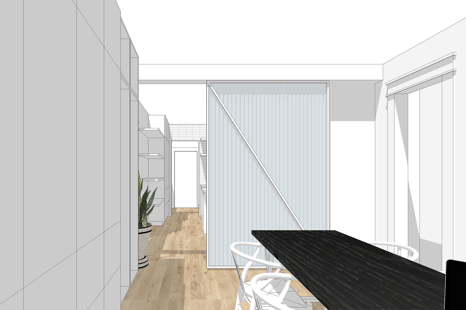 rendering plans of kitchen