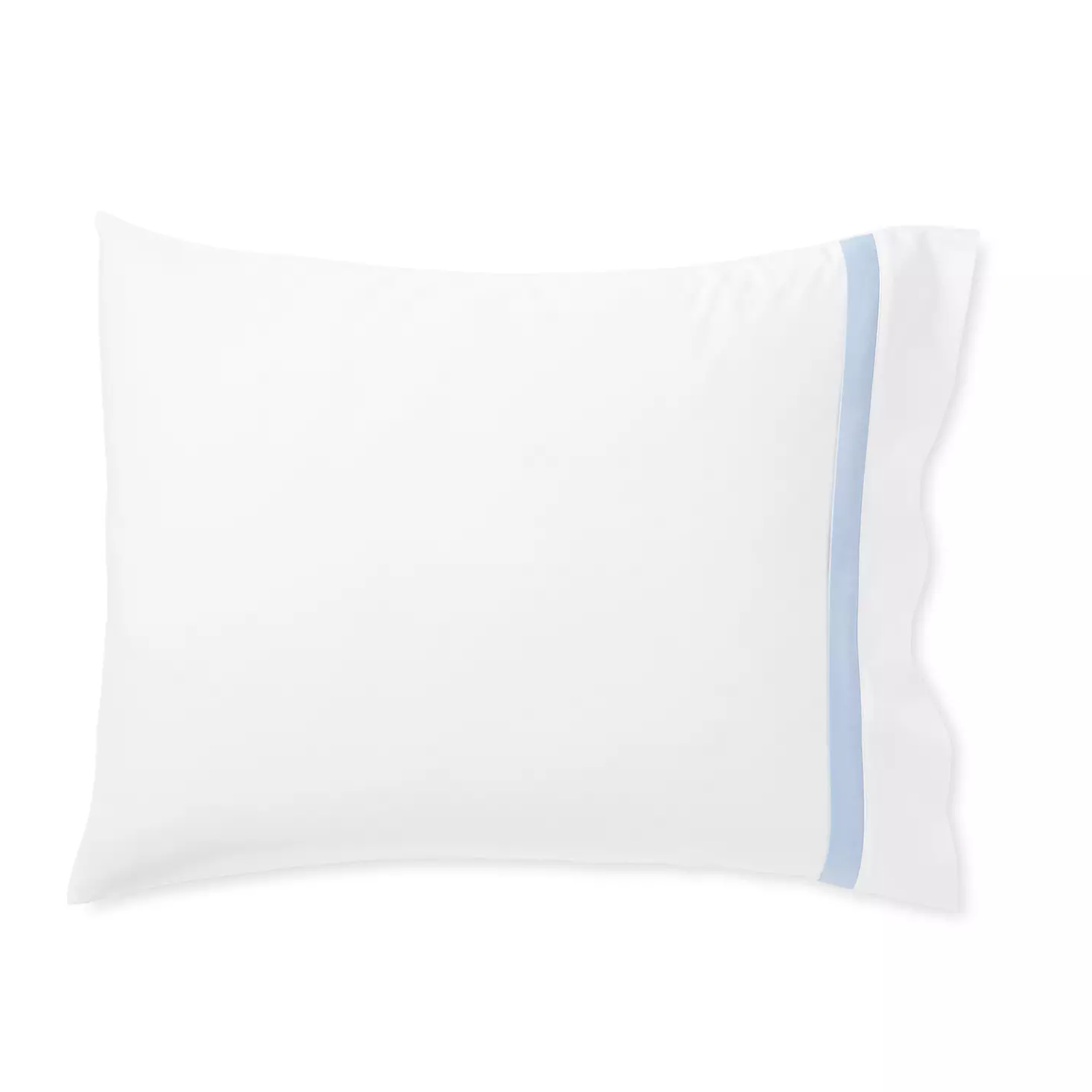 Border Frame Sateen Pillowcases in Hydrangea Blue