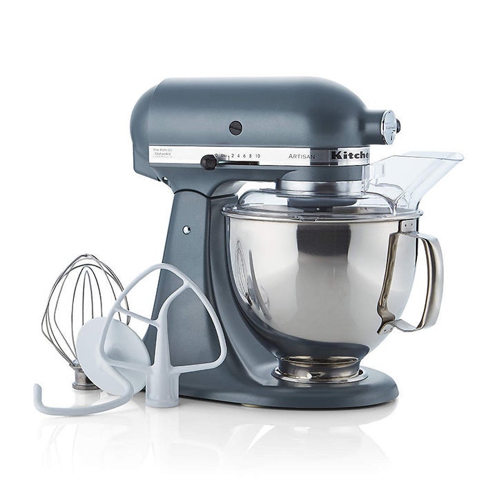 kitchenaid artisan steel blue stand mixer crate and barrel