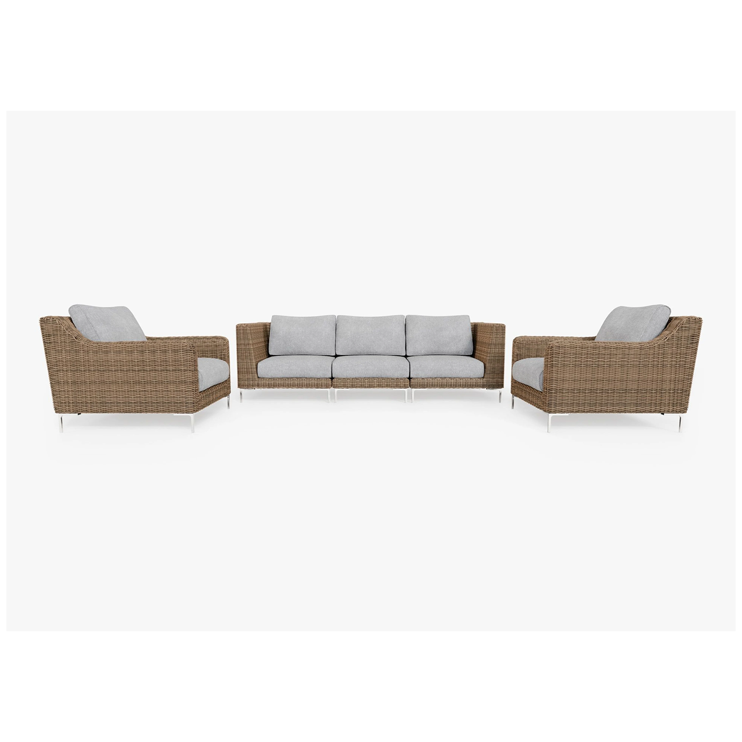 outer brown wicker outdoor sofa