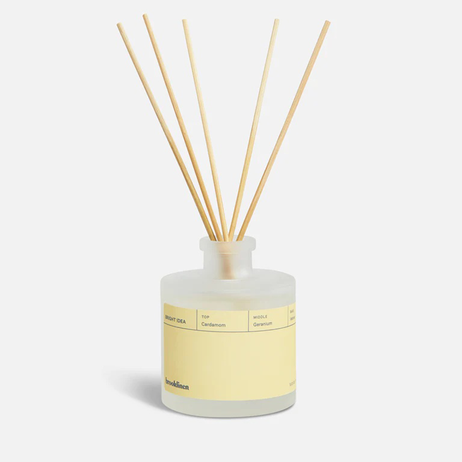 Brooklinen Bright Idea Reed Diffuser with Yellow Label