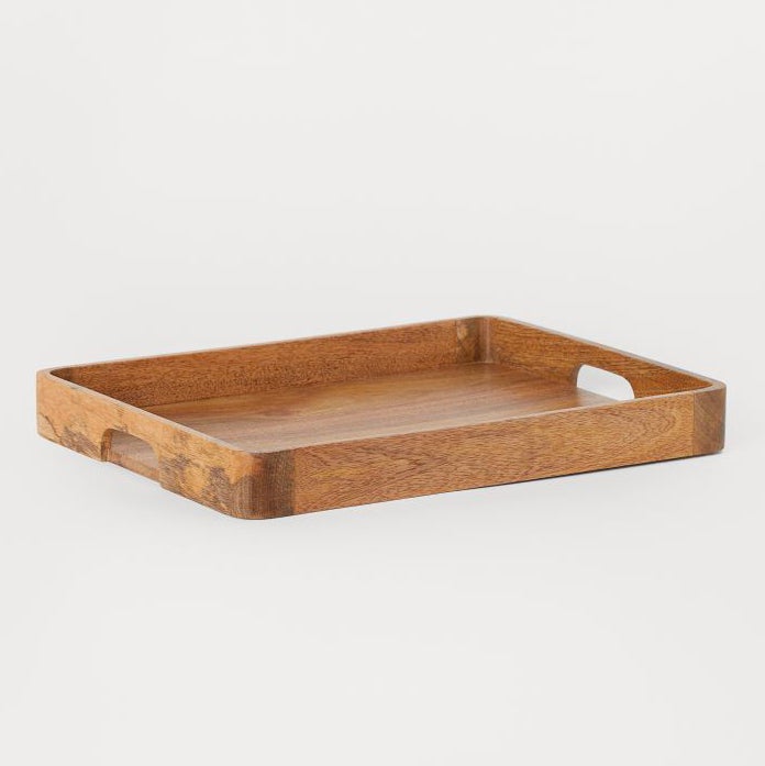 wooden tray.