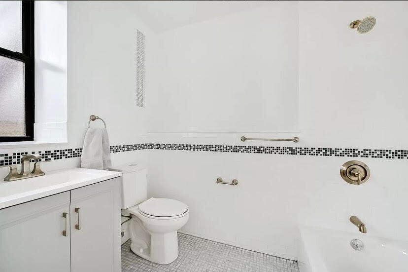 gleaming white bathroom