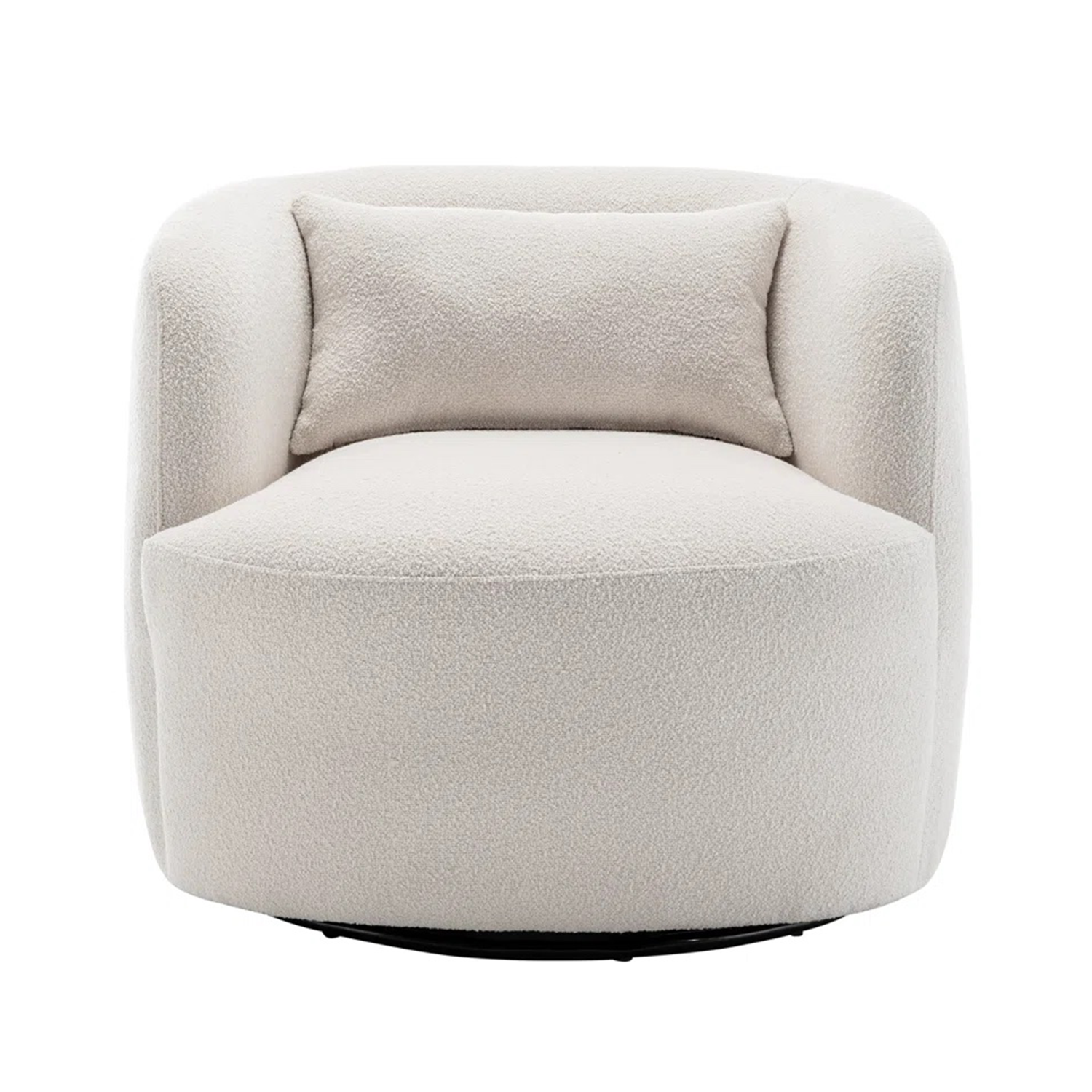 34" Wide Boucle Upholstered Swivel Armchair
