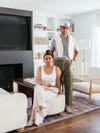 couple standing in living room