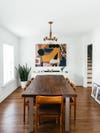 modern dining room with wood table